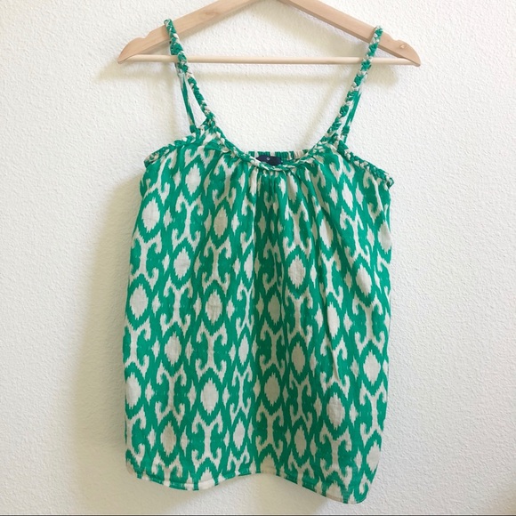 GAP Tops - GAP Braided Strap Green Abstract Print Tank Top